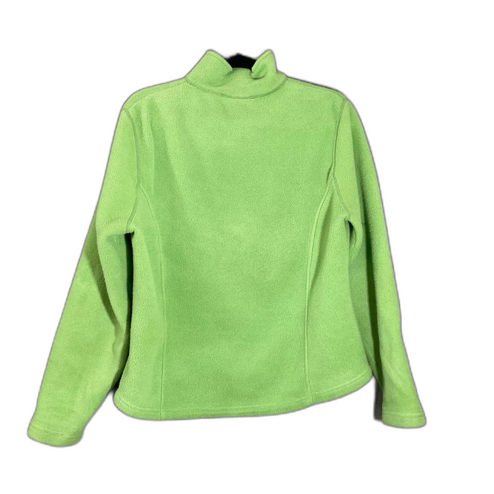 L.L.Bean Jacket Women's M Green Polartec Fleece Full Zip Pockets Mock neck gorp